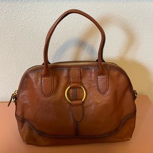 Frye hand Bag leather vintage style ring dome satchel
